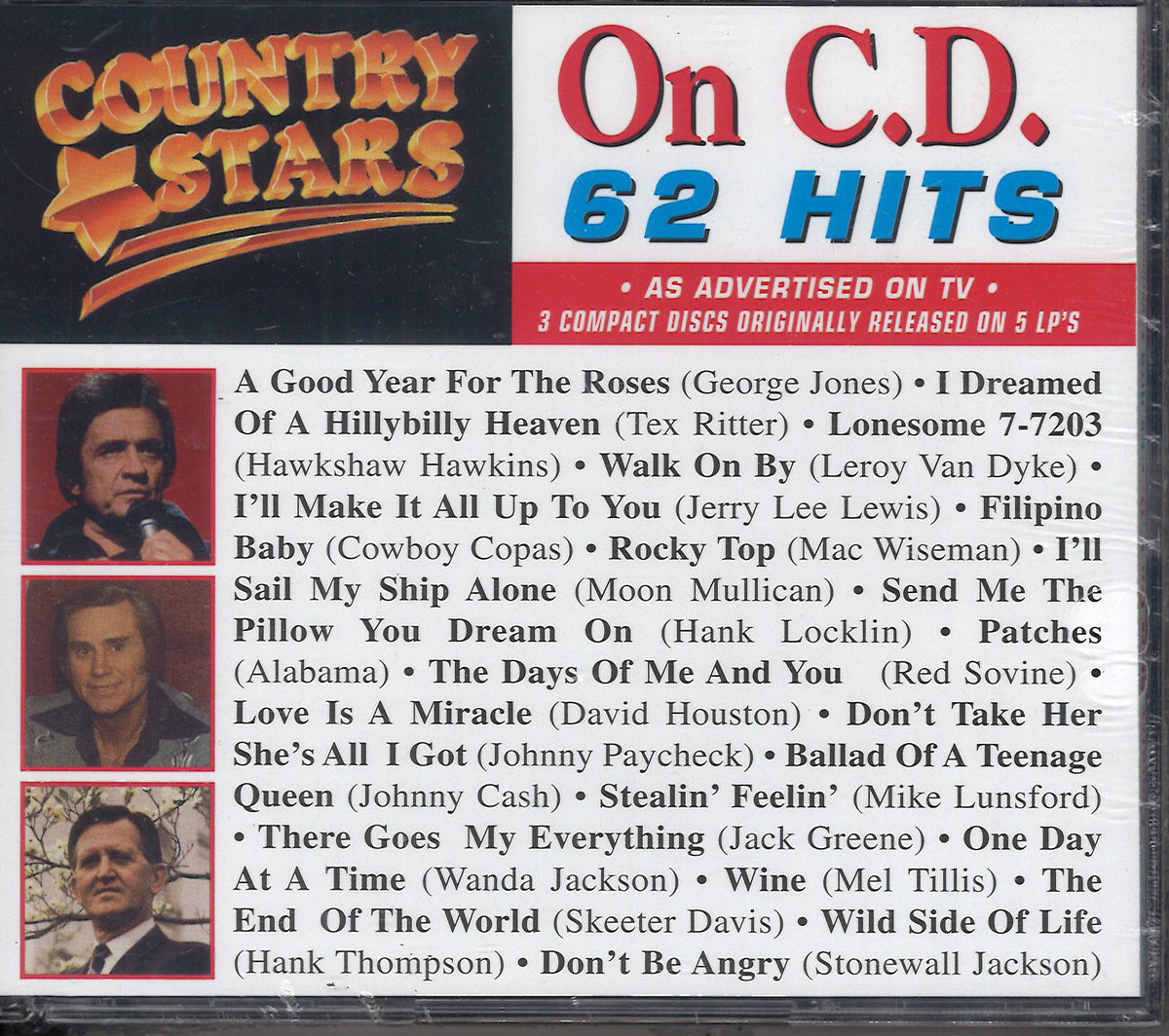 Various Artists Country Stars On CD 62 Hits 3 CD Set Country Music USA