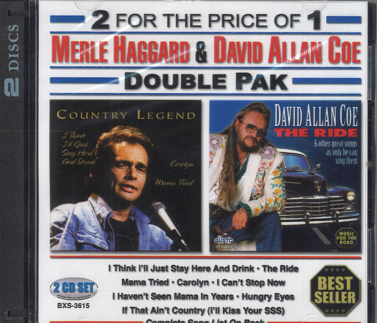 Merle Haggard & David Allan Coe Double Pak: 2 CD Set – Country