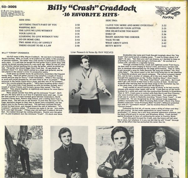Billy Crash Craddock 16 Favorite Hits