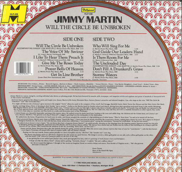 Jimmy Martin Will The Circle Be Unbroken