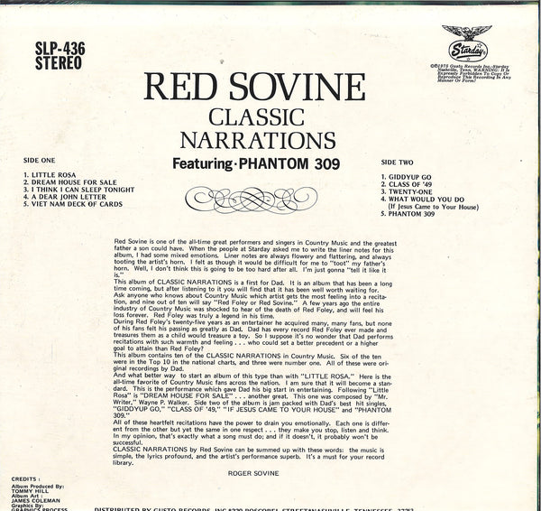 Red Sovine Classic Narrations Featuring Phantom 309