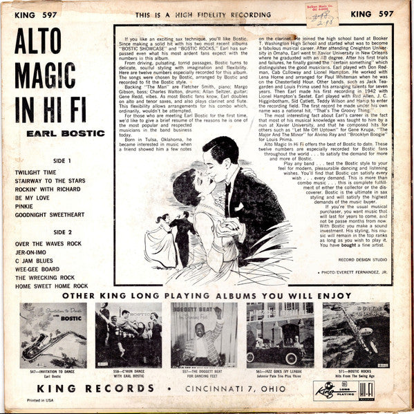 Alto Magic in Hi-Fi A Dance Party with Early Bostic