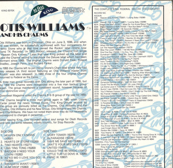 Otis Williams And His Charms 16 Hits