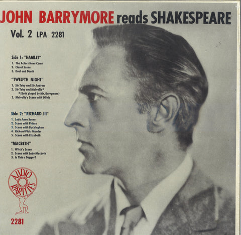 John Barrymore Reads Shakespeare Vol. 2