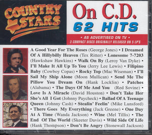 Various Artists Country Stars On CD 62 Hits: 3 CD Set