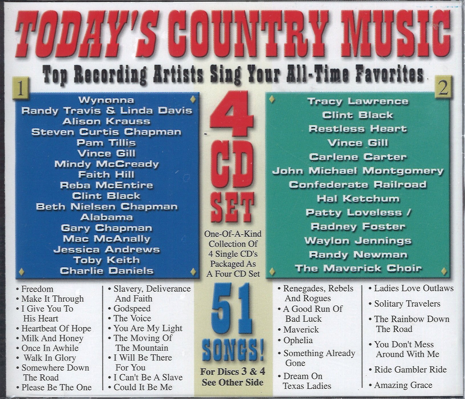 Various Artists Today's Country Music: 4 CD Set