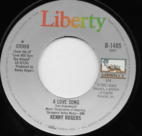 Kenny Rogers A Love Song / The Fool In Me 7" Single