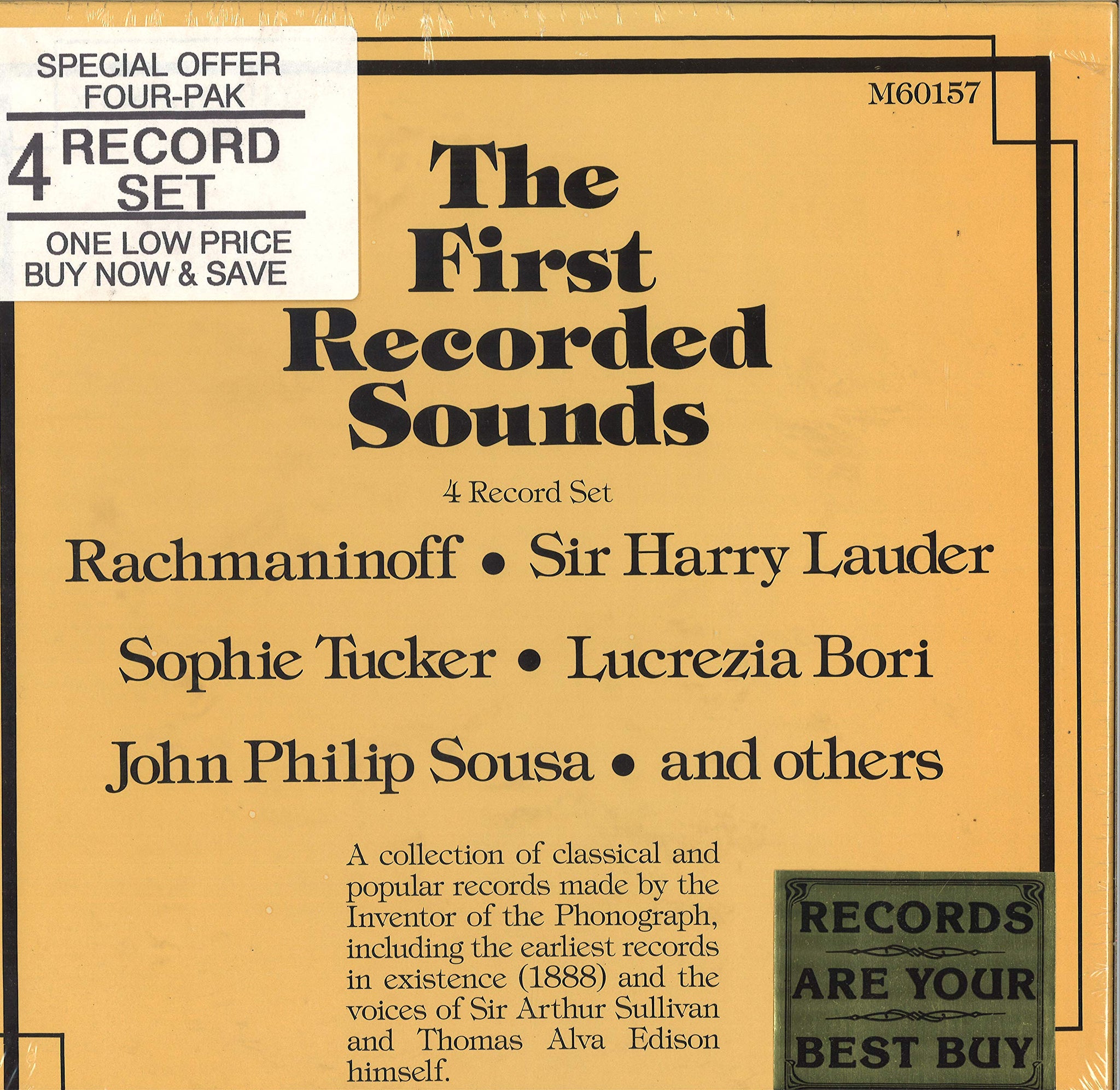 Various Artists First Recorded Sounds: 4 LP Set